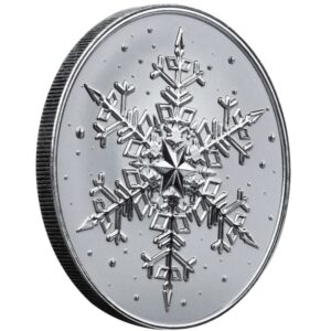 1 OZ 9999 SILVER ROUND SCOTTSDALE MINT CHRISTMAS SNOWFLAKE SECOND IN SERIES