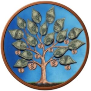 5 oz Money Tree Colorized Copper Round in Capsule